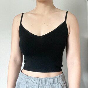 John Galt V Neck Tank Top in Black